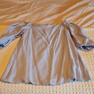 Dra Los Angeles Light Blue Off-Shoulder Mini Dress Medium